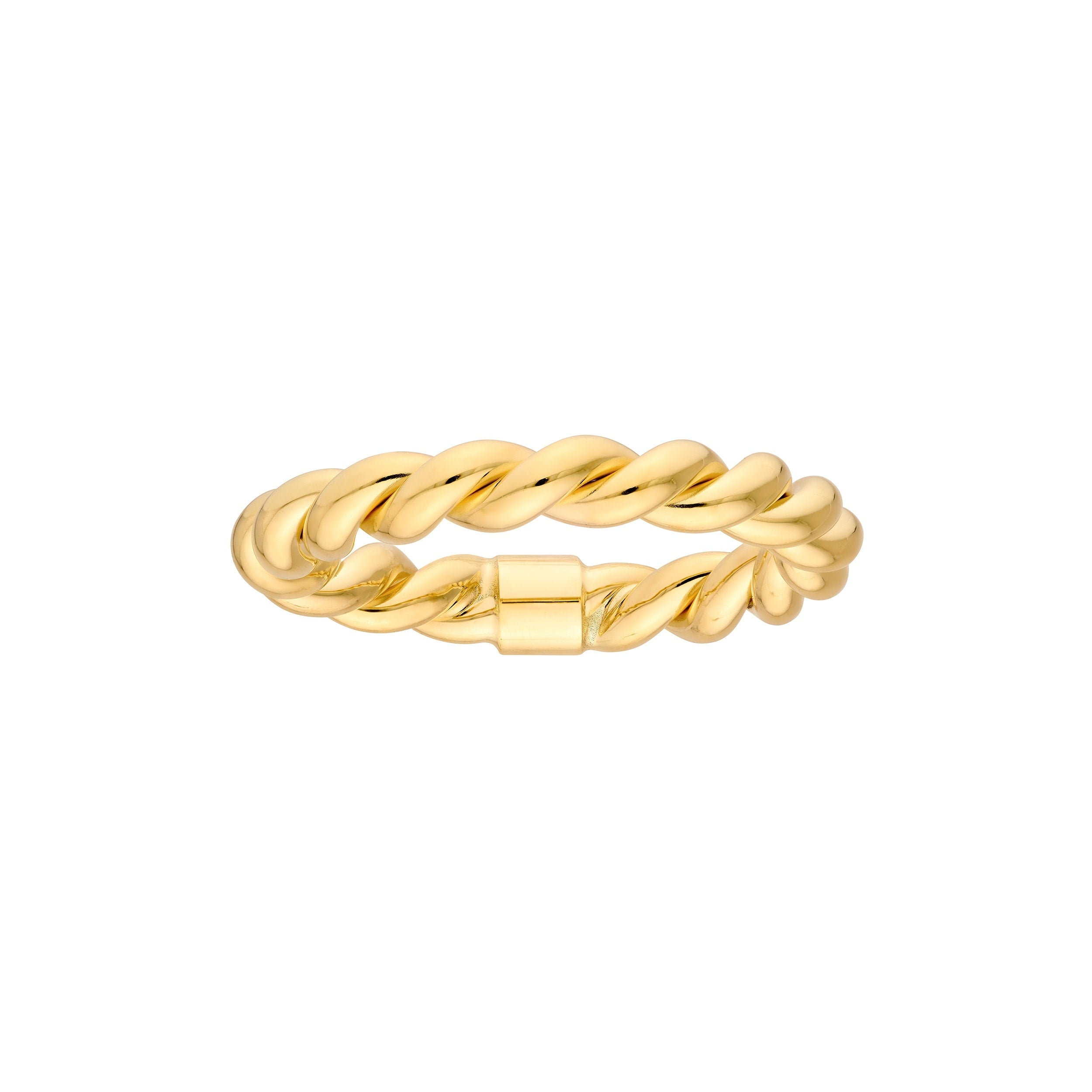 14K Yellow Or White Gold 4Mm Bold Braided Band Ring