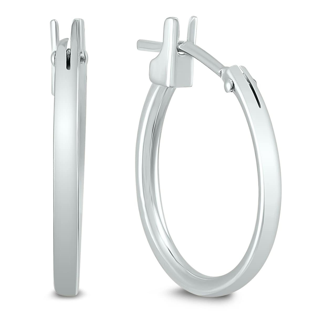 Marquee Jewels 14Mm Hoop Earrings In 14K White Gold