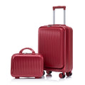 14 20 2 Pcs Set In Abs Spinner Wheel Luggage With Combination Lock And Front Opening Design 14 Cosmetic Case