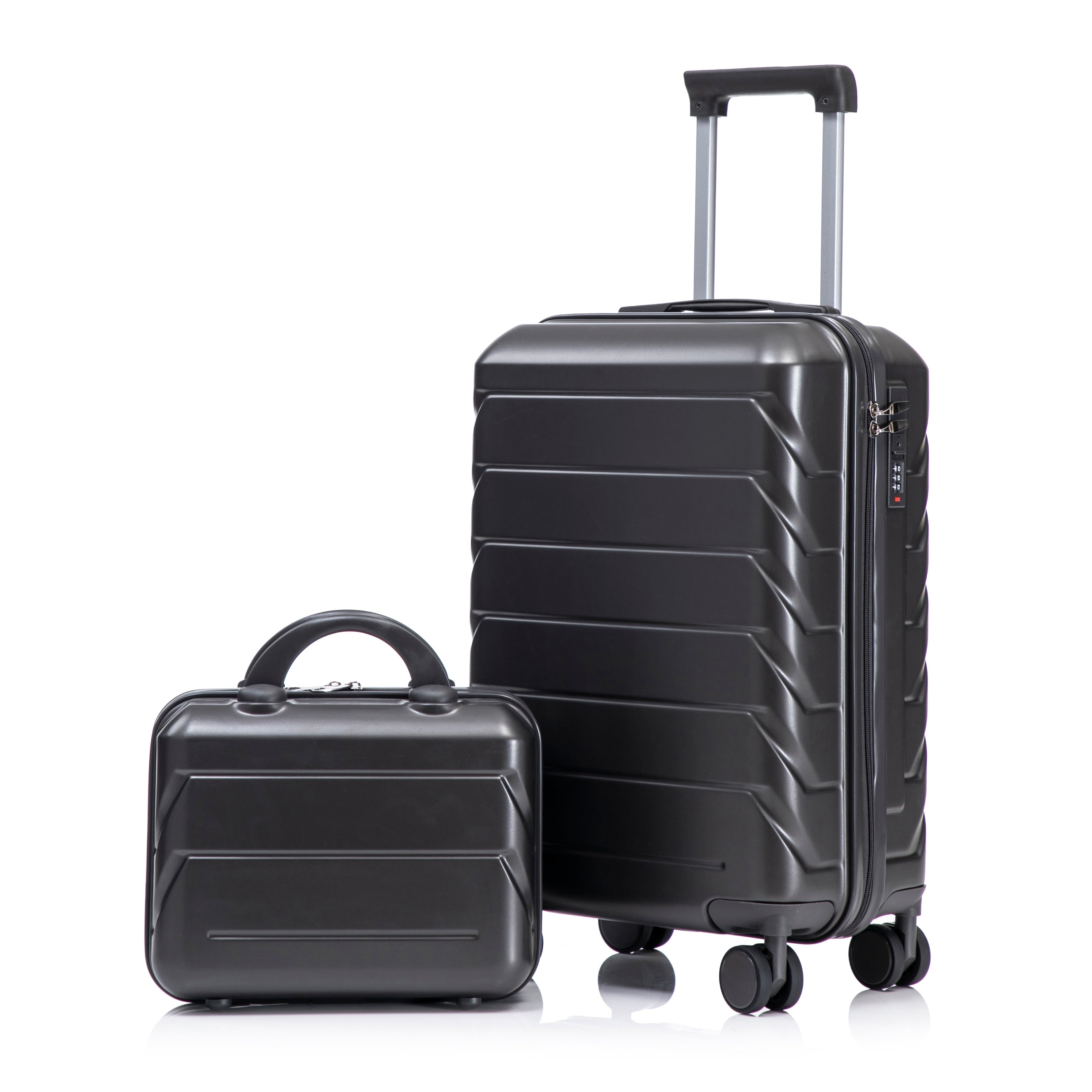 14 20 2 Pcs Set In Abs Spinner Wheel Luggage With Combination Lock 14 Cosmetic Case