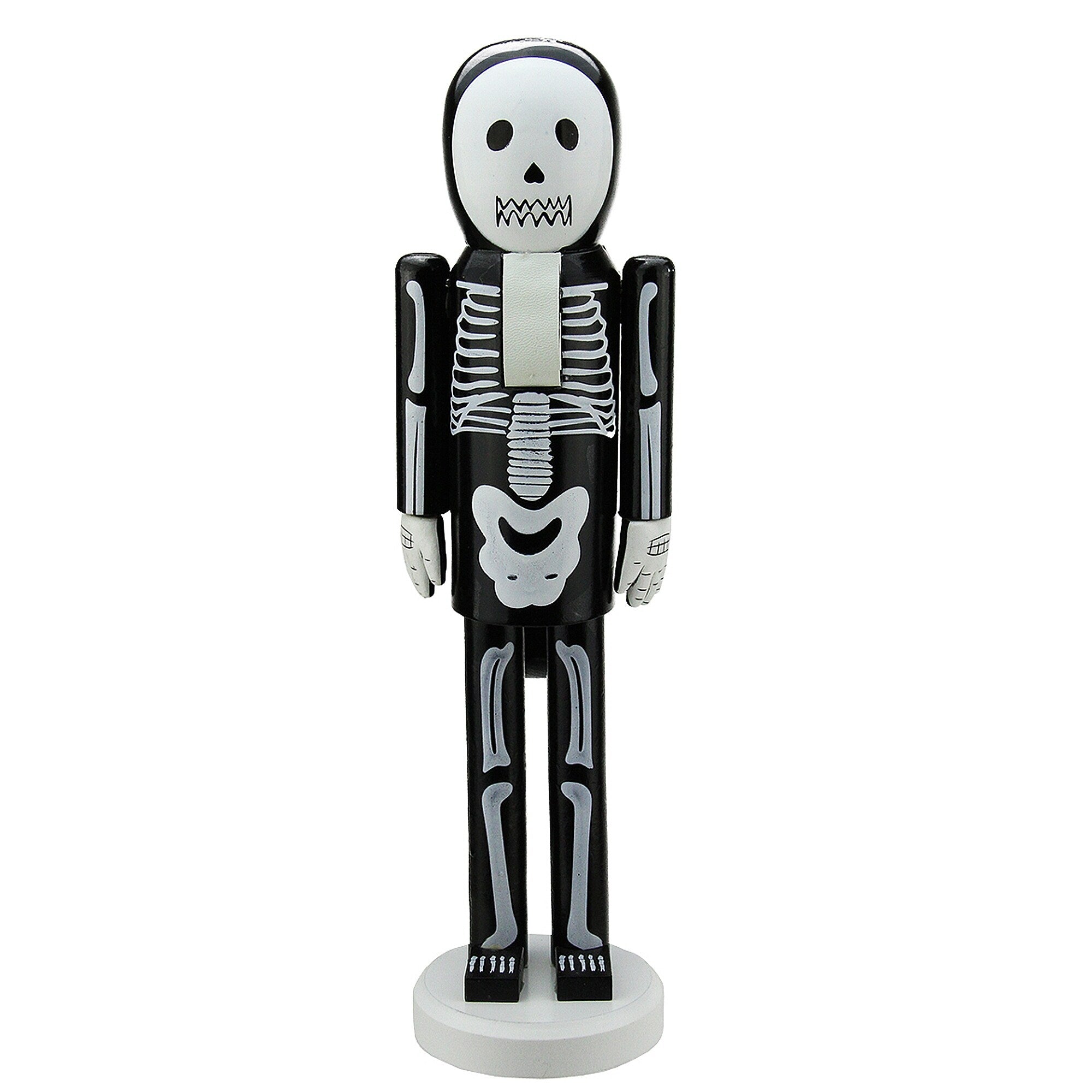 14 Black And White Wooden Skeleton Halloween Nutcracker