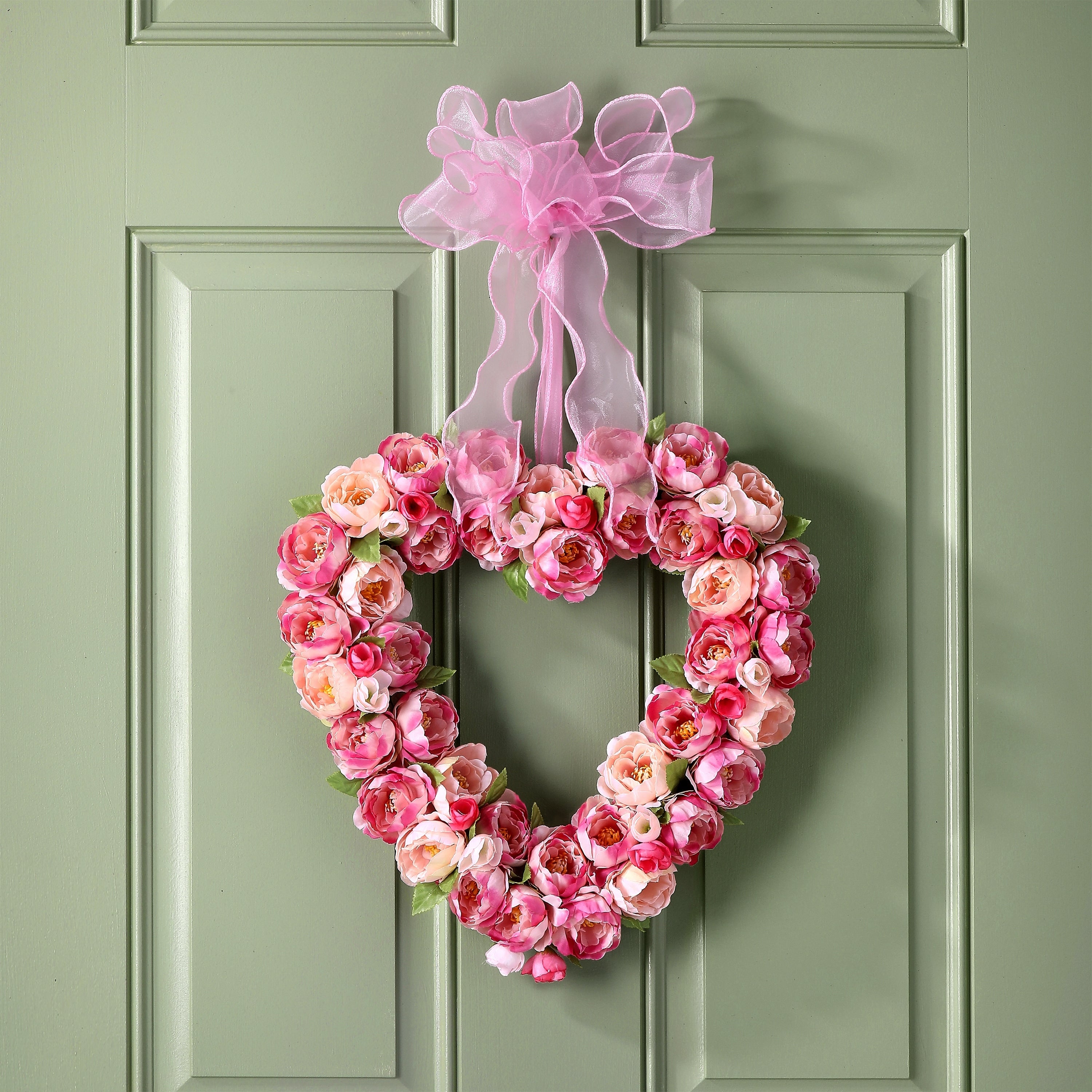 14 Garden Rose Heart Wreath