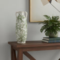 14 Green And White Leaf Ceramic Amphora Table Vase 5.10