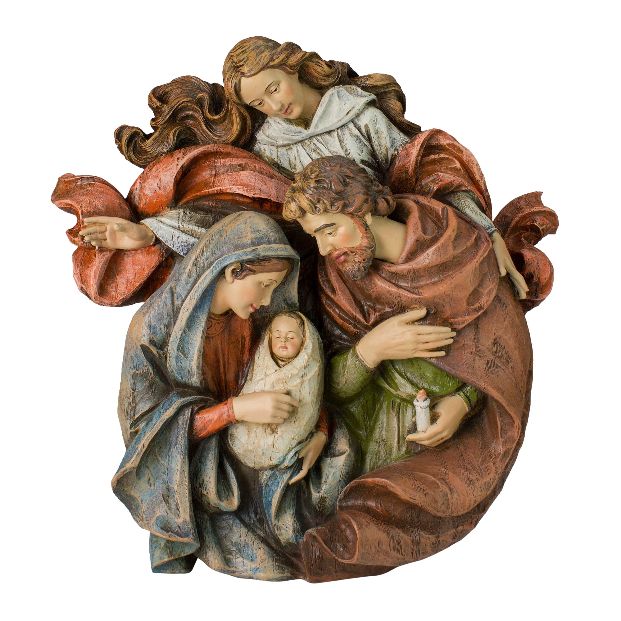 14 Holy Family With Angel Christmas Wall Bust N A