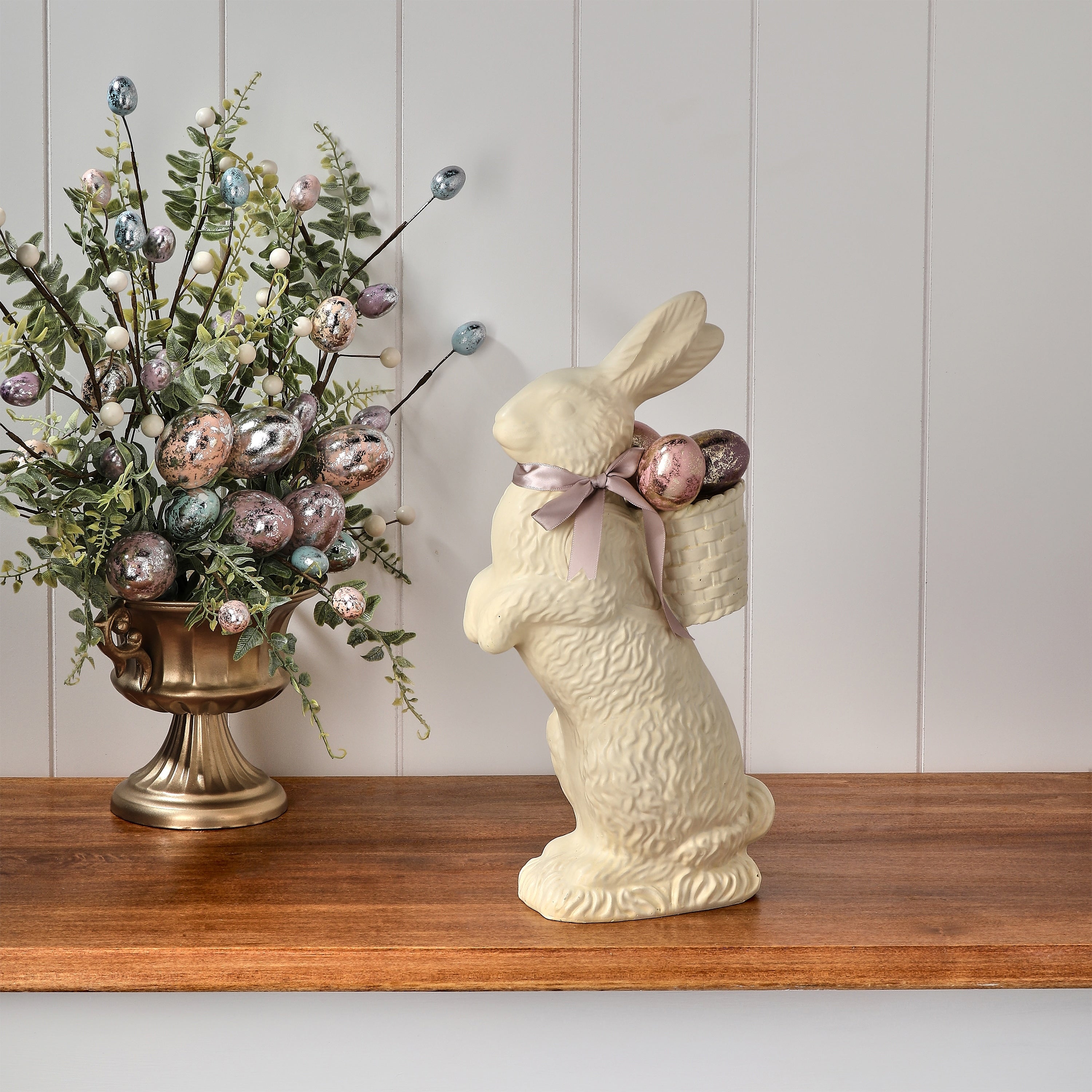 14 Resin Chocolate Bunny With Basket