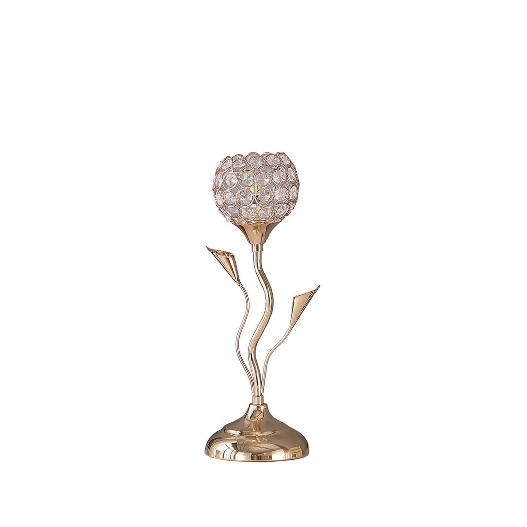 14 Rose Gold Floral Bell Glam Metal Table Lamp