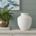14 White Terracotta Round Jug Vase 11.80
