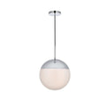 1 Light Pendant With 14 Inch Frosted White Glass