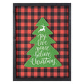 14 Red And Black Buffalo Plaid Christmas Tree Shadow Box Wall Plaque Other Frame Size