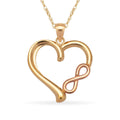 14K Gold 16 Inch Polished Infinity Heart Pendant Necklace Choice Of Colors