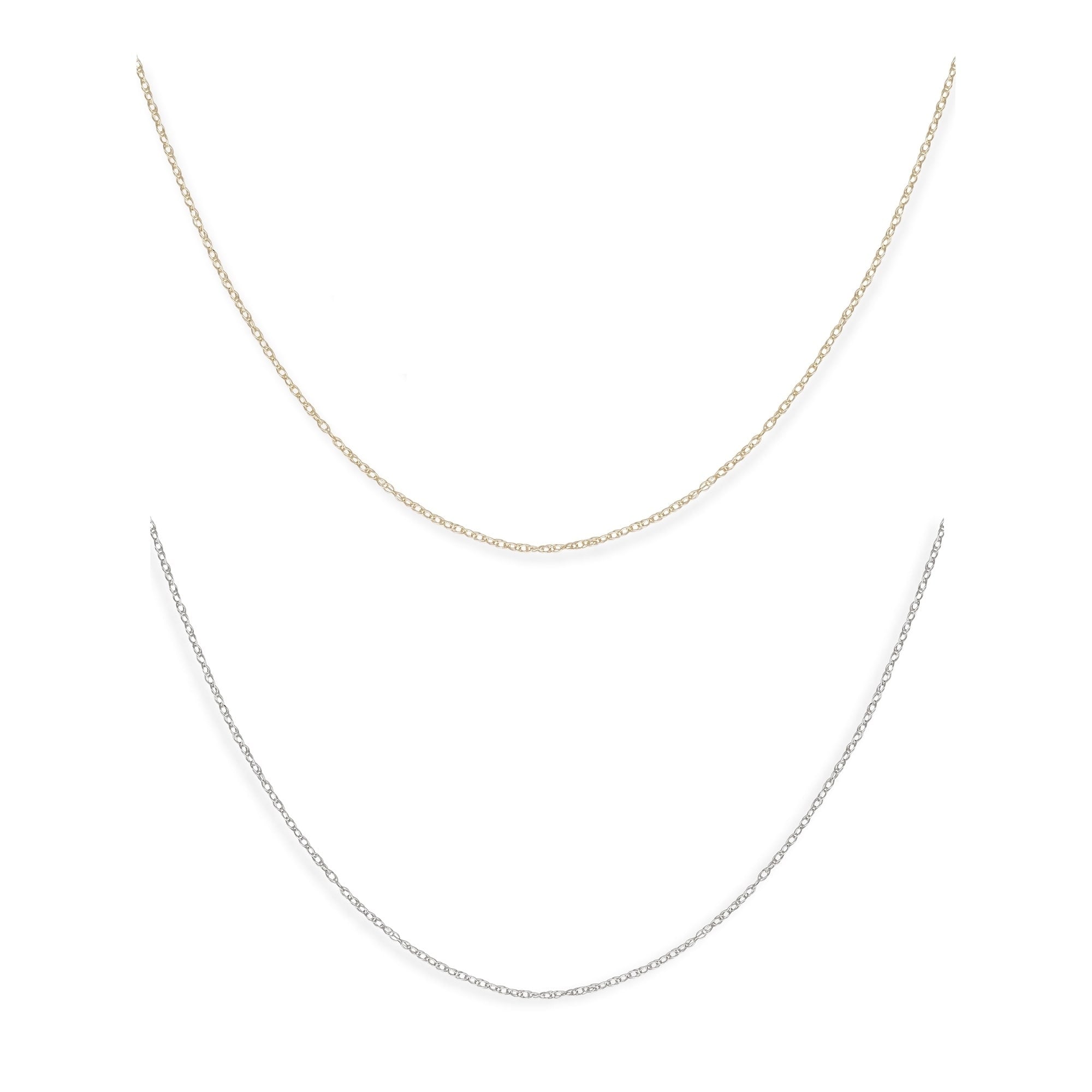 14K Gold Childrens 13 Inch Carded Rope Chain Necklace