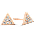14K Rose Gold Triangle Pave 1 10Ct Diamond Spike Studs Womens Earrings