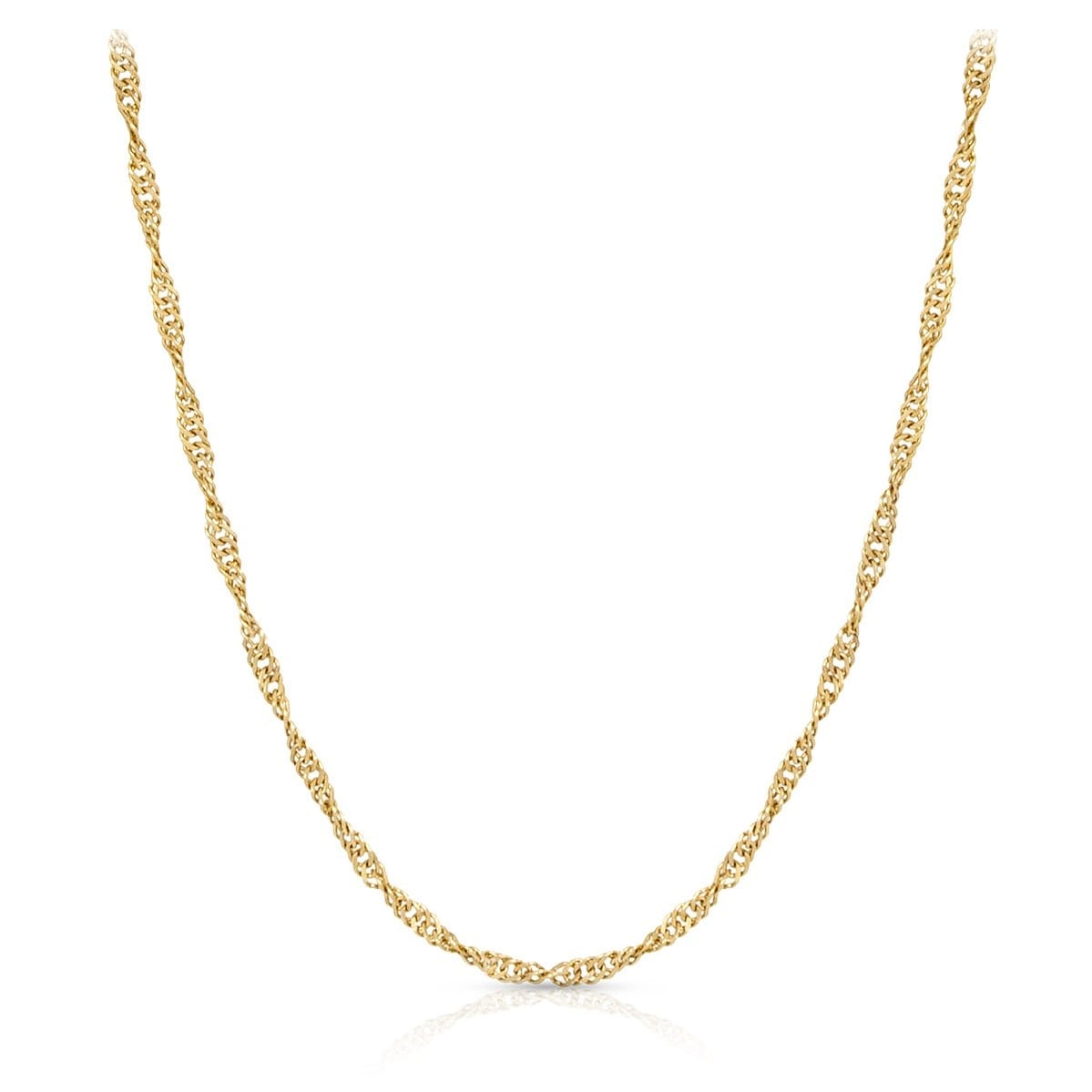 14K Solid Rose Gold Singapore Chain Necklace 1.00Mm Size 16 24