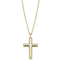 14K Two Tone Gold Cross Pendant Necklace 18 Inch