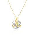 14K Two Tone Yellow And White Gold Tree Of Life Pendant