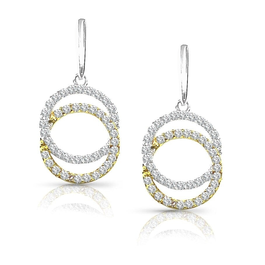 14K Two Tone Gold 3 8Ct Tdw Diamond Earrings
