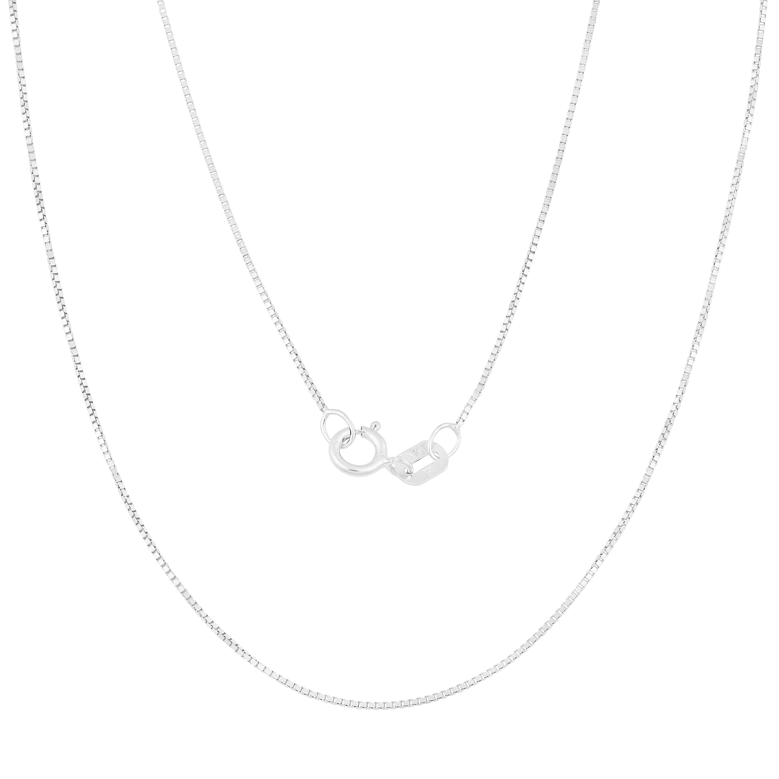 14K White Gold 0.5 Mm Delicate Box Chain 14 30 Inches