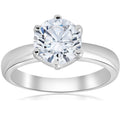 14K White Gold 1 1 2 Ct Tdw Round Diamond Solitaire Engagement Ring Clarity Enhanced 6 Prong H I I1 I2