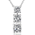 14K White Gold 1 2 Ct Tdw 3 Stone Diamond Pendant I J I2 I3