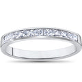 14K White Gold 1 2Ct Tdw Princess Cut Diamond Wedding Anniversary Ring