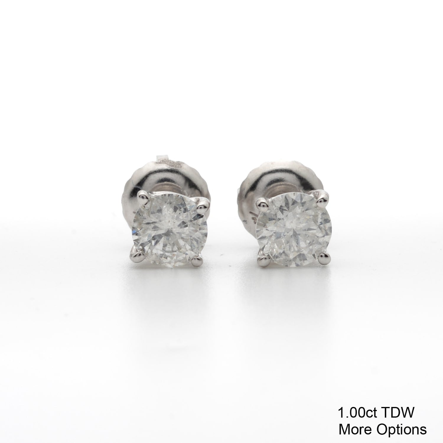 14K White Gold 1 4 To 3Ct Tw Clarity Enhanced Diamond Stud Earrings I J I2 I3
