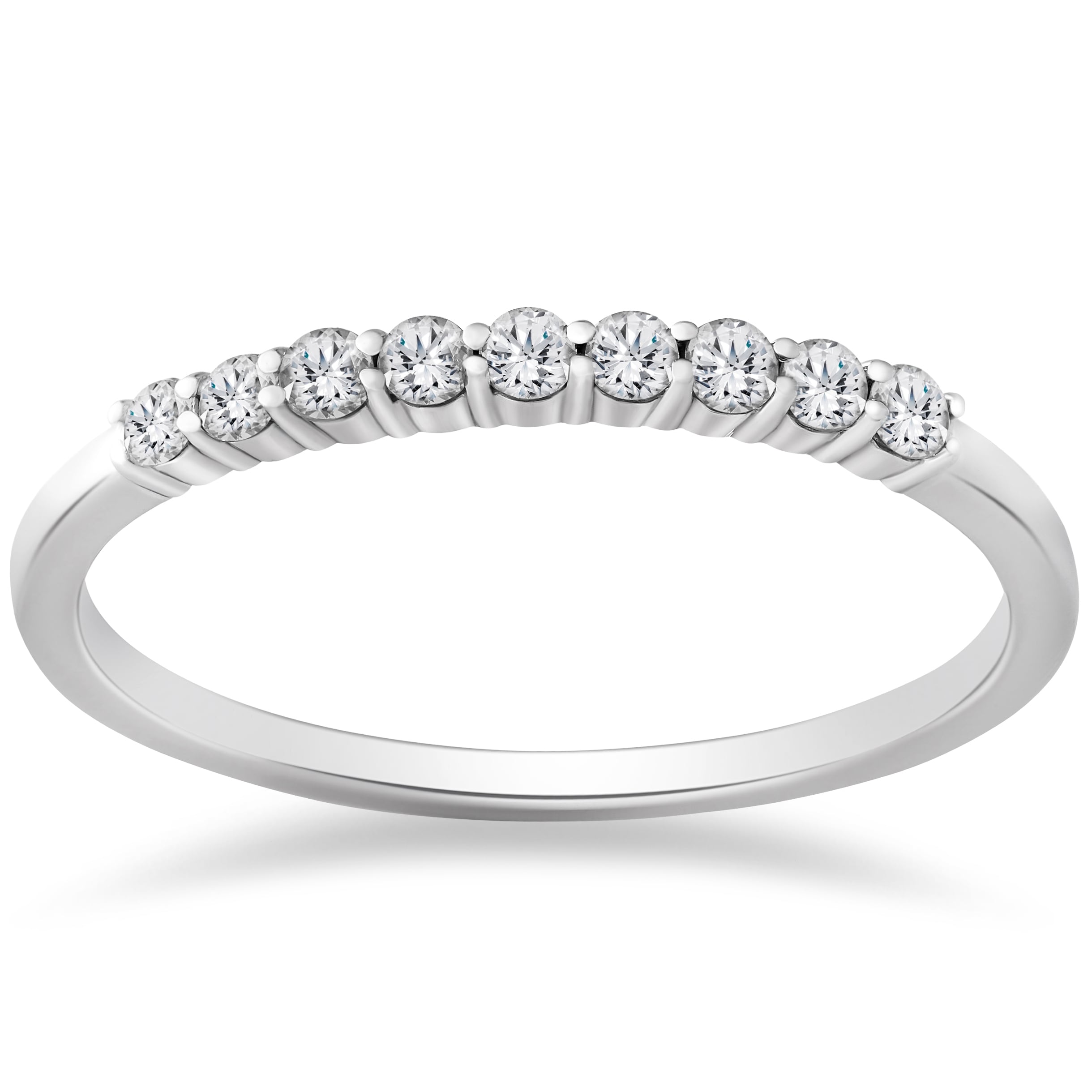 14K White Gold 1 4Ct Tdw Eco Friendly Lab Grown Diamond Wedding Stackble Ring