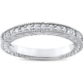 14K White Gold 1 5 Ct Tdw Heirloom Diamond Vintage Stackable Wedding Ring
