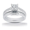 14K White Gold 1 Ct Tdw Princess Cut Diamond Engagement Wedding Ring Bridal Set