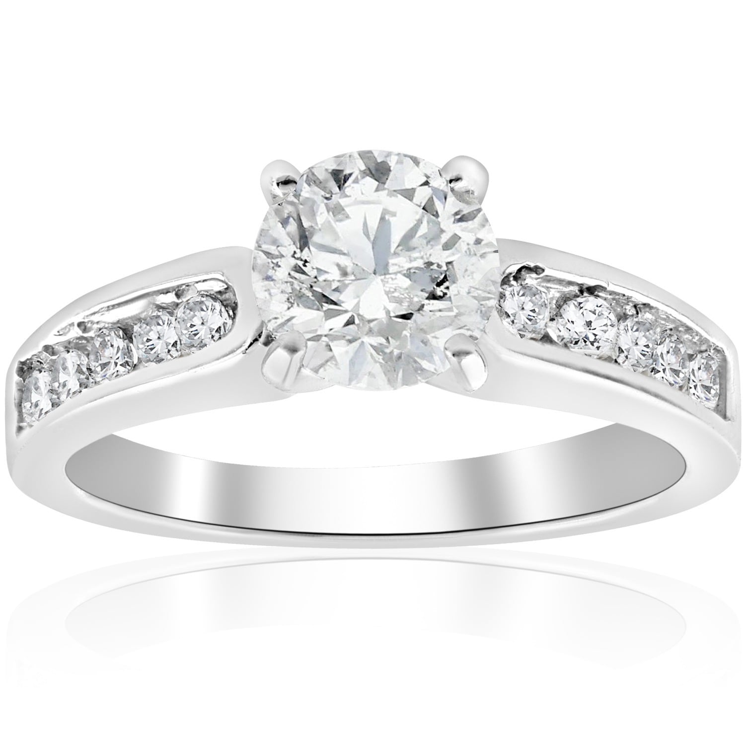 14K White Gold 1 Ct Tdw Diamond Engagement Ring