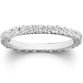 14K White Gold 1 Cttw Diamond Eco Friendly Lab Grown Eternity Wedding Ring Womens Stackable Anniversary Band F G Si1 Si2