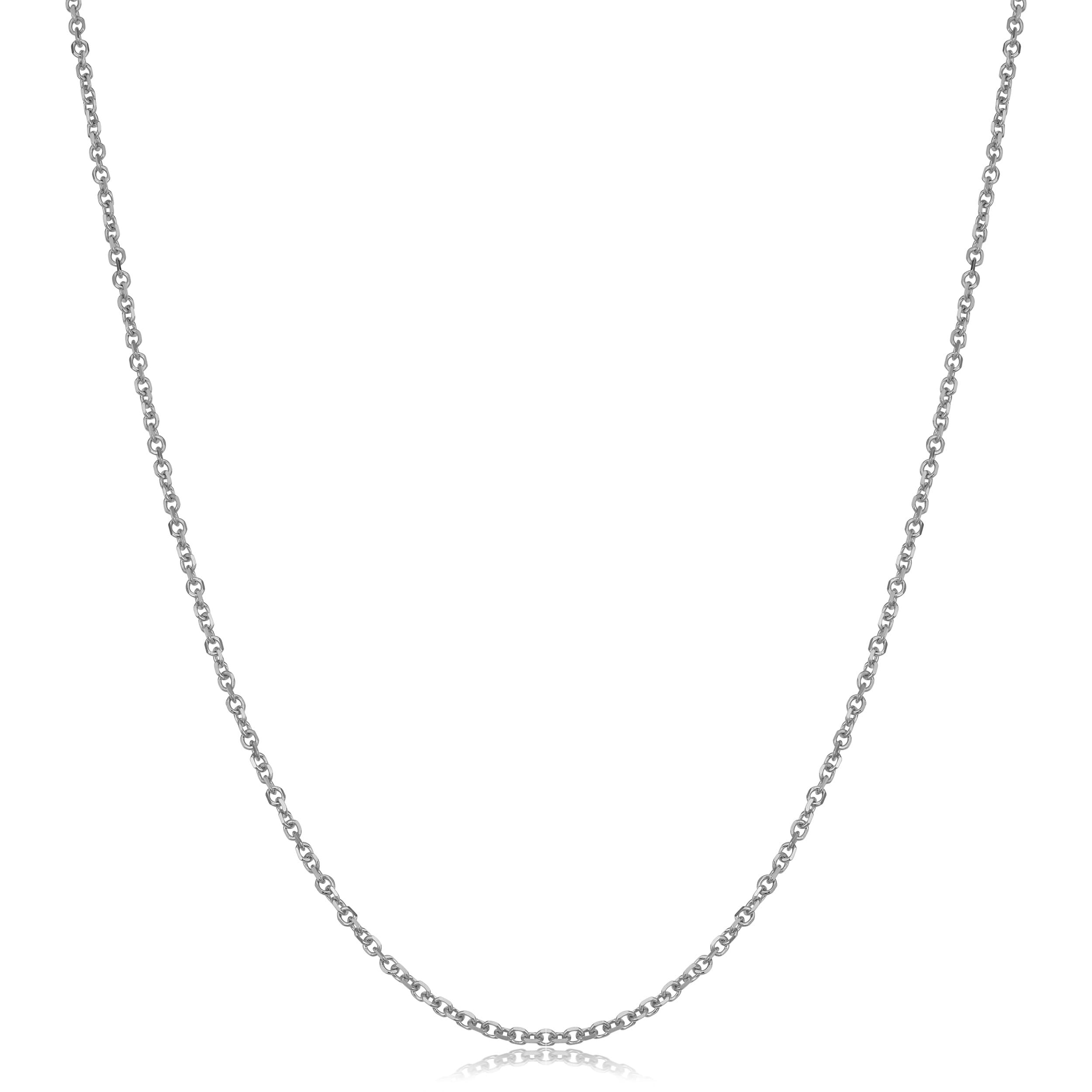 14K White Gold 1.5 Mm Cable Chain 16 24 Inches