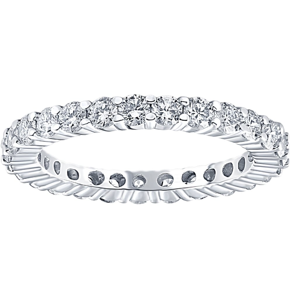 14K White Gold 1Ct Tdw Diamond Eternity Wedding Ring