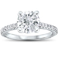 14K White Gold 2 1 3 Cttw Diamond Engagement Ring Solitaire Round Brilliant Cut Clarity Enhanced