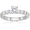 14K White Gold 2 Ct Tdw Diamond Eternity Engagement Ring 14K White Gold I J I2 I3