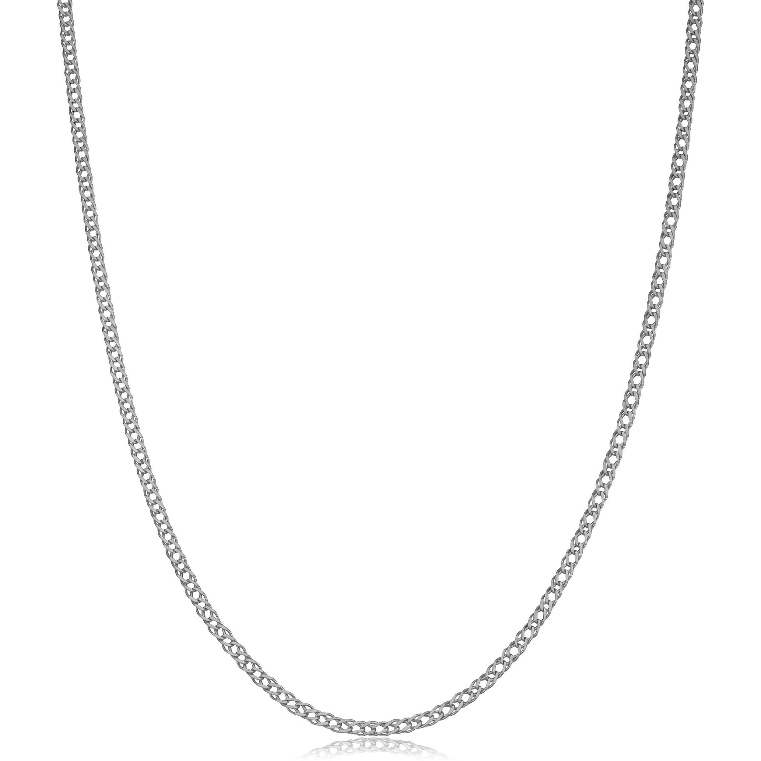 14K White Gold 2 Millimeter Diamond Weave Chain 18 26 Inch