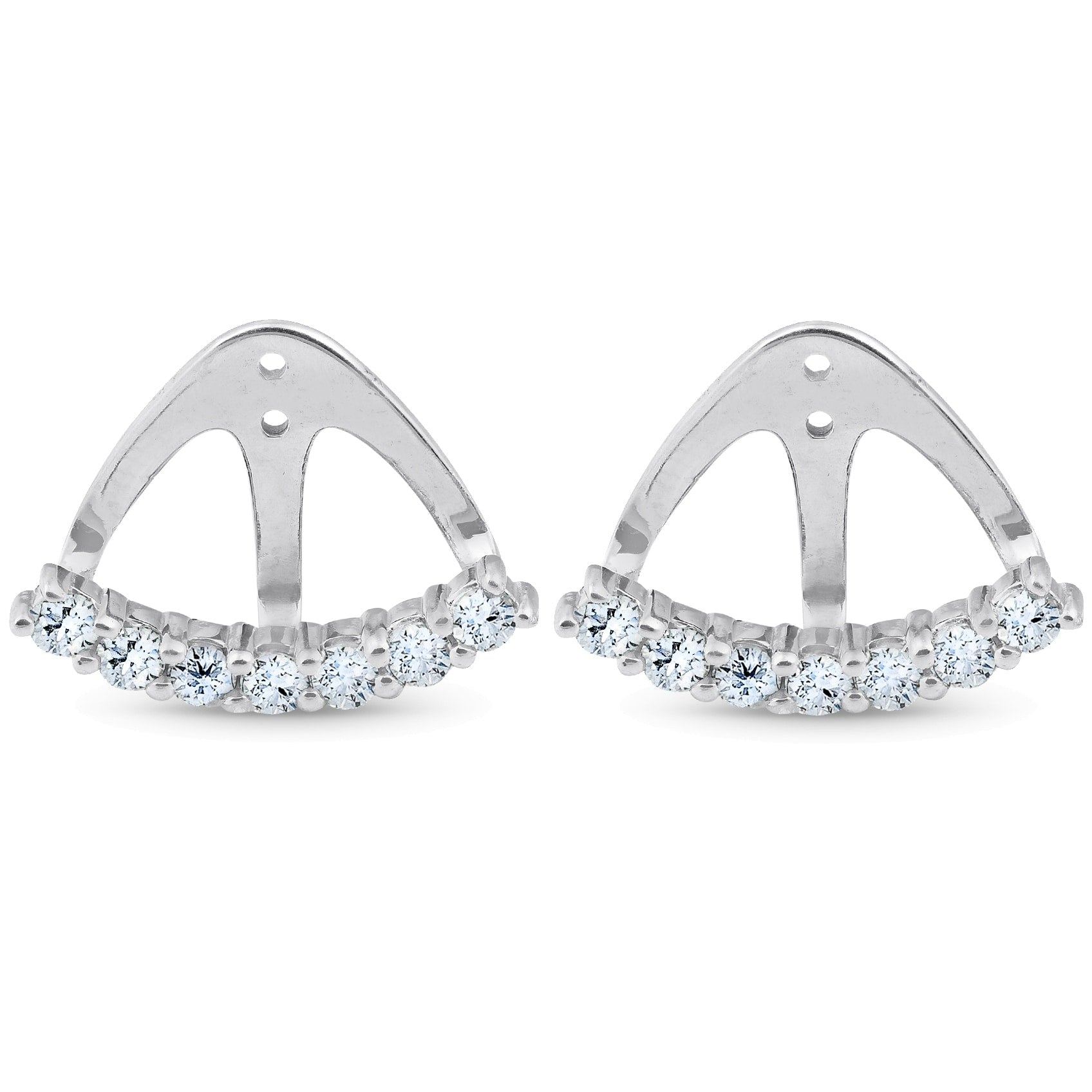 14K White Gold 3 4 Ct Tdw Diamond Stud Earring Jacket