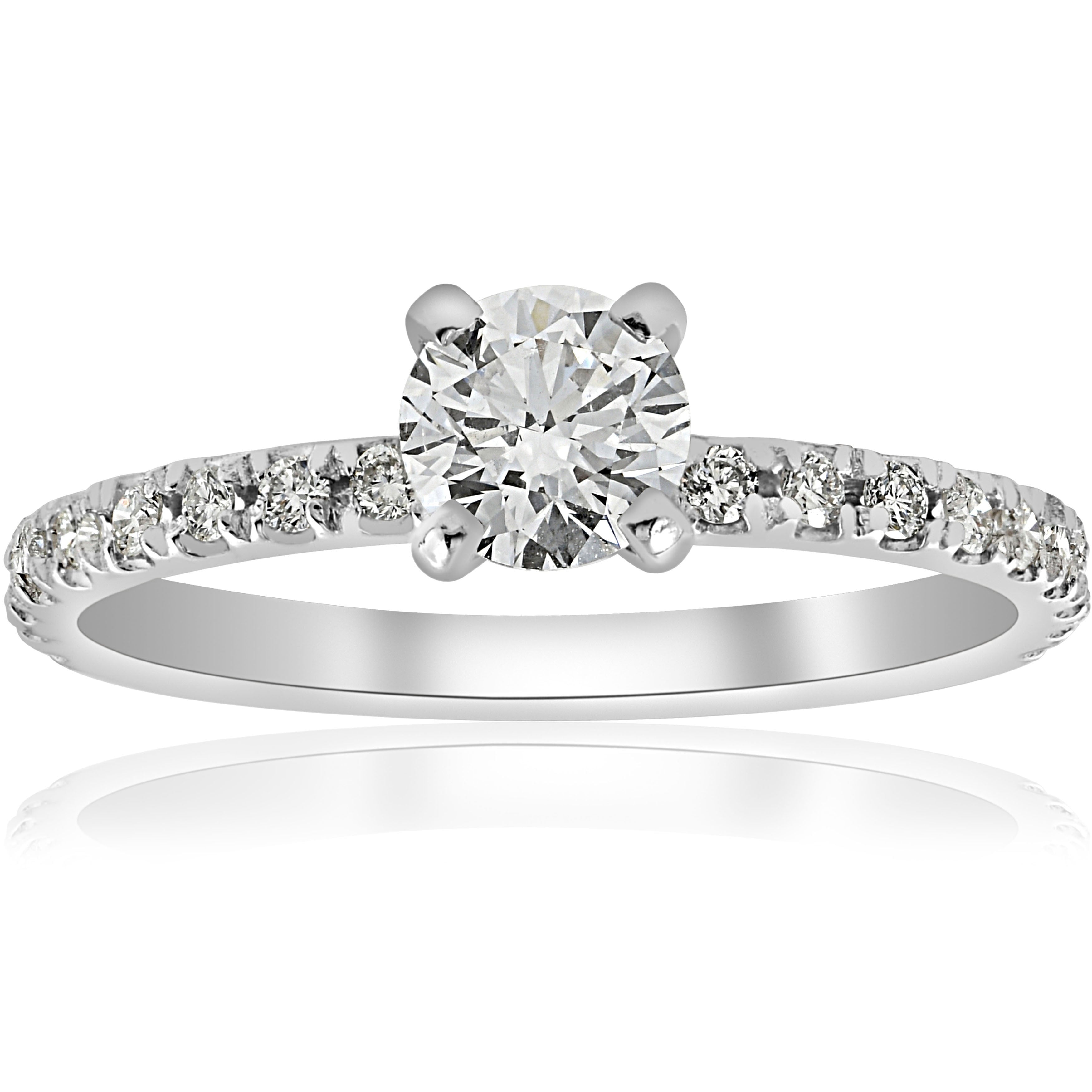 14K White Gold 3 4 Ct Tdw Diamond Engagement Ring I J I2 I3