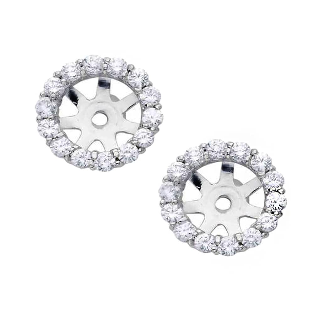 14K White Gold 4 5Ct Tdw Diamond Stud Earring Jackets I J I2 I3