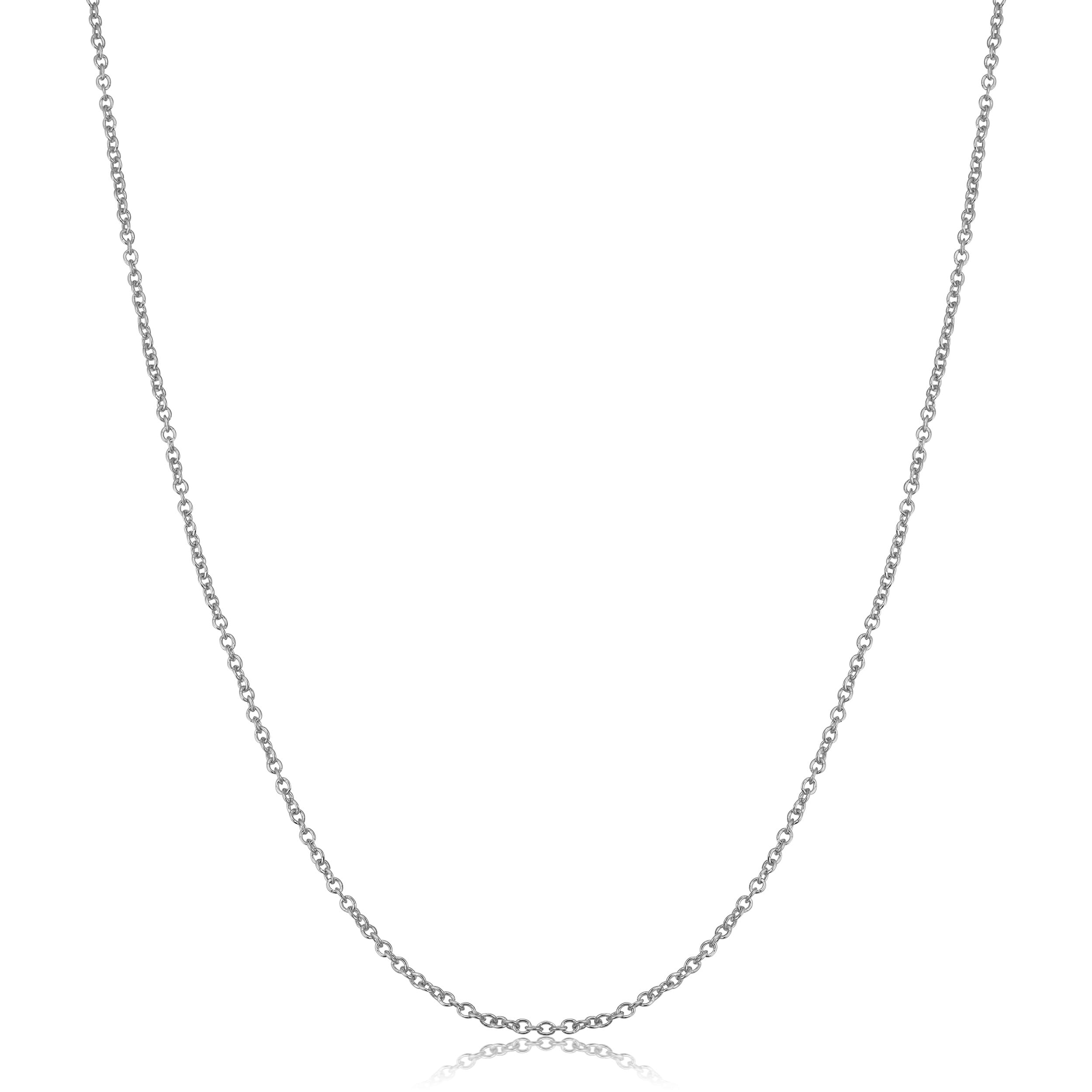 14K White Gold Filled 1.5 Mm Cable Chain Pendant Necklace 14 30 Inches