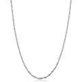 14K White Gold Filled 2 Millimeter Singapore Chain Necklace For Women