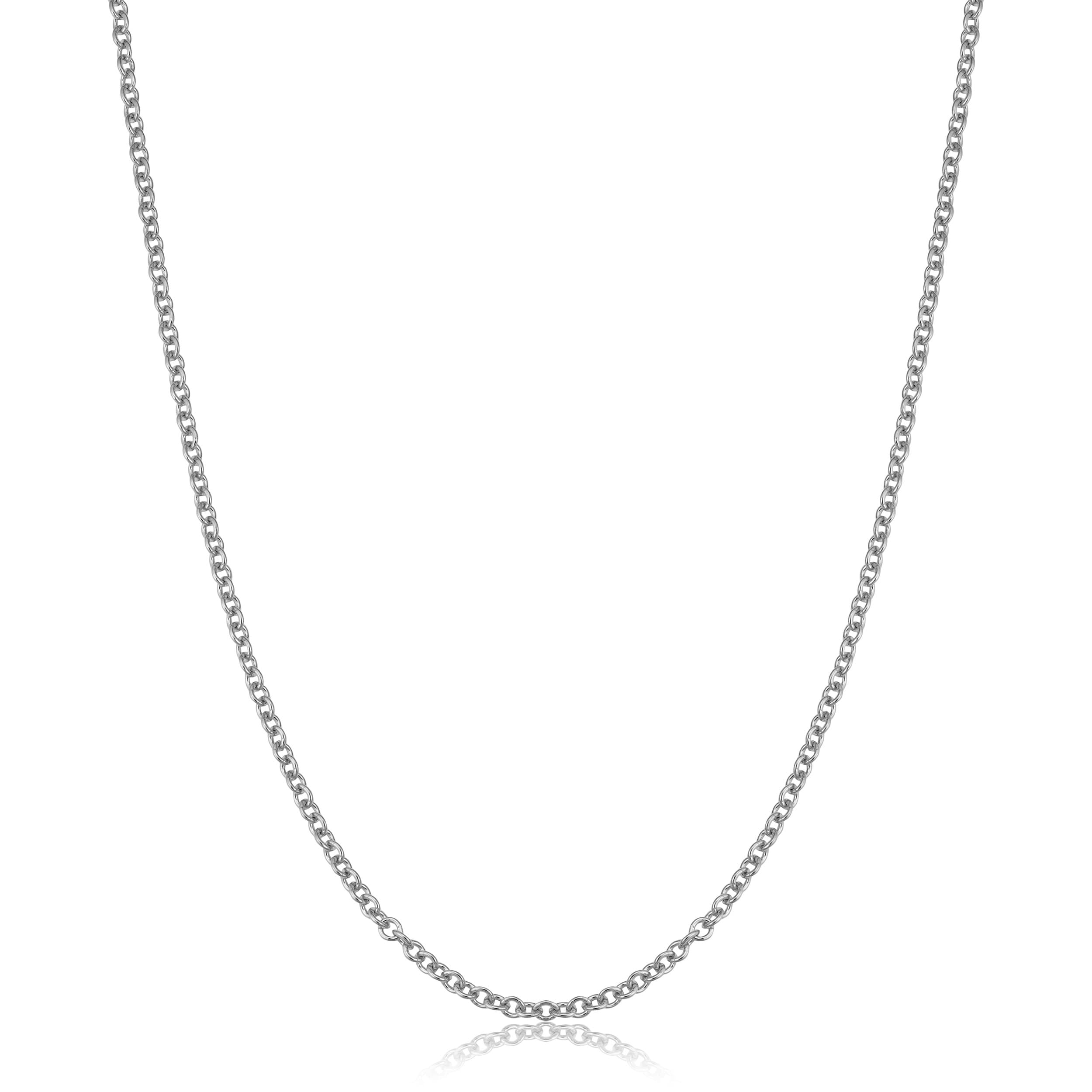 14K White Gold Filled 2.1 Mm Cable Chain Pendant Necklace 14 30 Inches