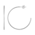 14K White Gold Polished Hoop Earrings