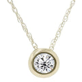 14K White Gold Round 1 4Ct To1Ct Tdw Diamond Bezel Set Rope Chain Pendant