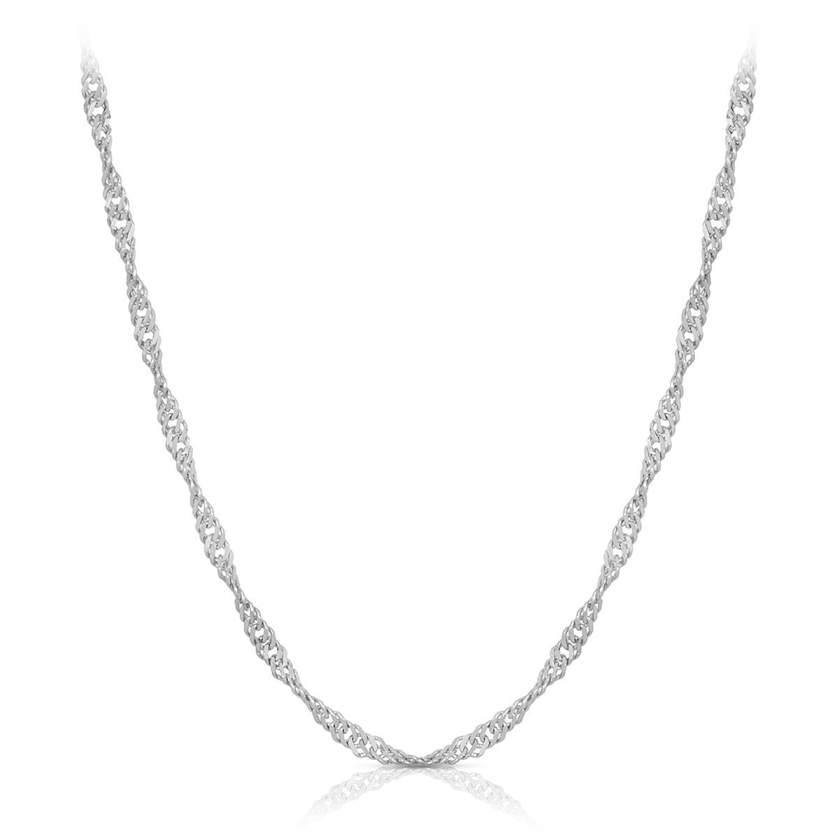 14K White Gold Singapore Chain 1.0Mm