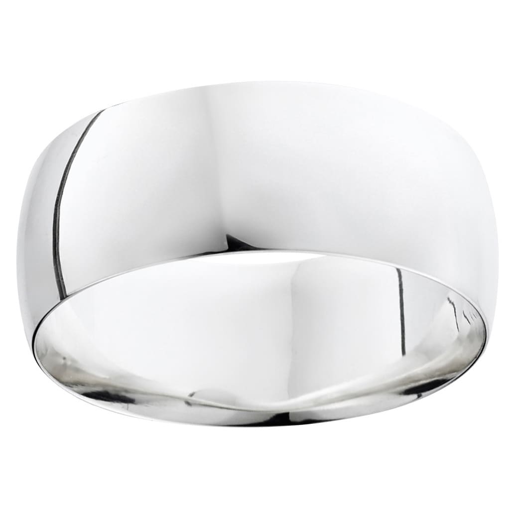 14K White Yellow And Rose Gold 9Mm Plain Wedding Band