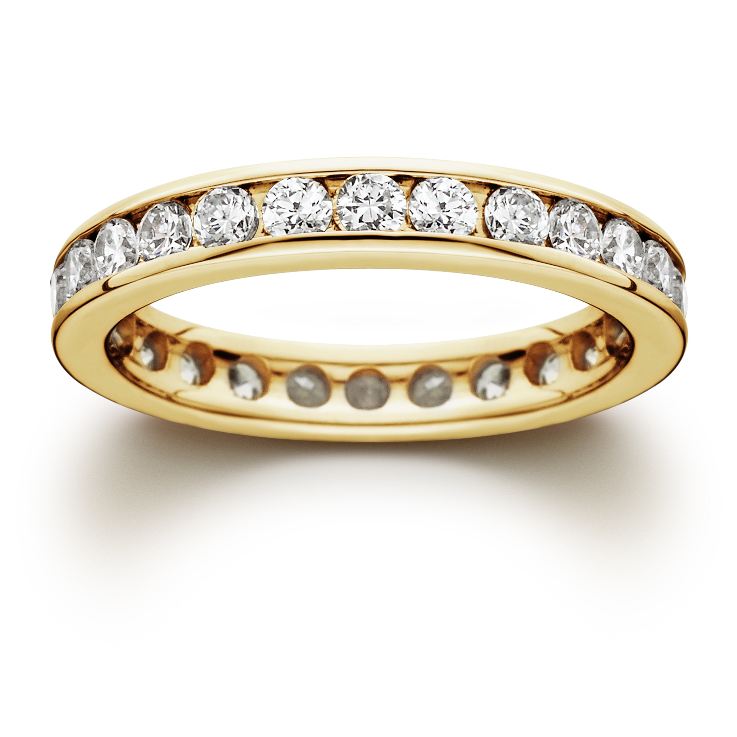 14K Yellow Gold 1 1 2Ct Tdw Channel Set Diamond Eternity Wedding Band
