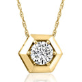 14K Yellow Gold 1 2Ct Lab Grown Diamond Solitaire Geometric Pendant Necklace