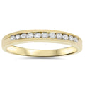 14K Yellow Gold 1 4 Ct Diamond Wedding Ring Channel Set Womens Anniversary Band