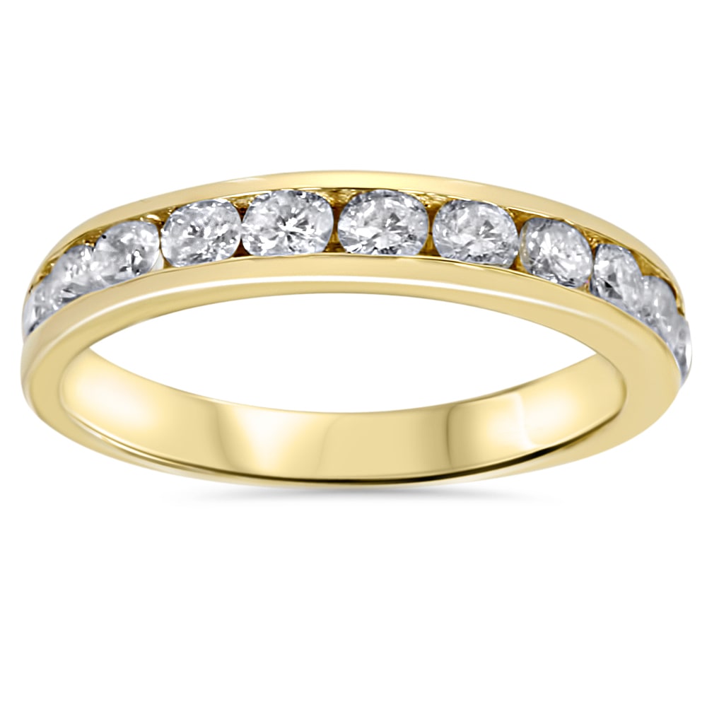 14K Yellow Gold 1Ct Tdw Channel Set Diamond Wedding Band