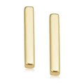 14K Yellow Gold 1.6 Millimeter Bar Stud Earrings Minimalist Jewelry